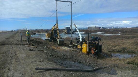 Nome Terrestrial Monitoring W Dredge No. 7 In Background