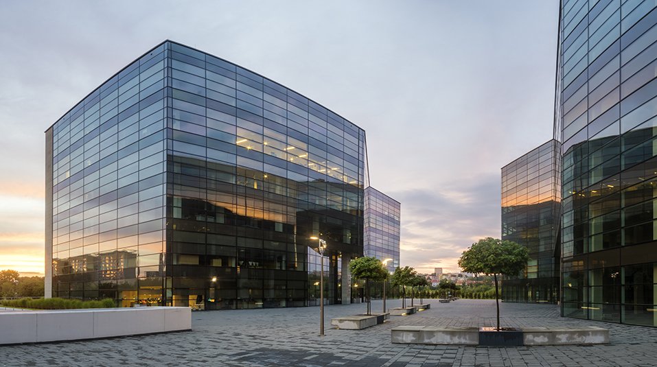 Modern Office Building In The Evening