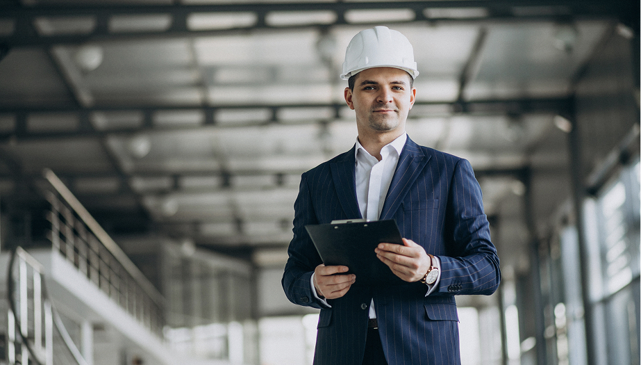 employee on construction site